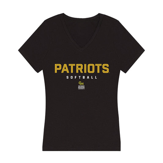 GMU - NCAA Softball : Haleigh Dellow - Women's V-Neck T-Shirt-0