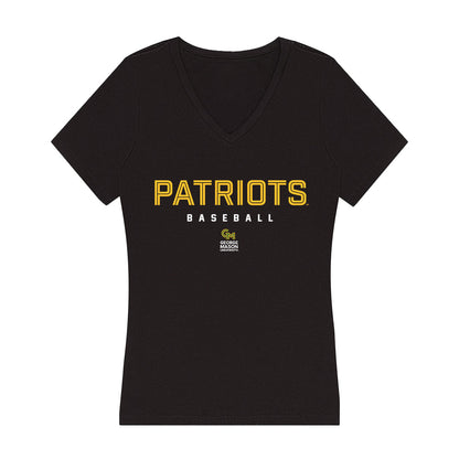 GMU - NCAA Baseball : Tre Hamilton - Women's V-Neck T-Shirt-0