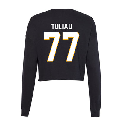 SJSU - NCAA Football : Daniel Tuliau - Women's Cropped Crew Fleece-1