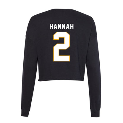 SJSU - NCAA Men's Basketball : Javaughn Hannah - Women's Cropped Crew Fleece-1