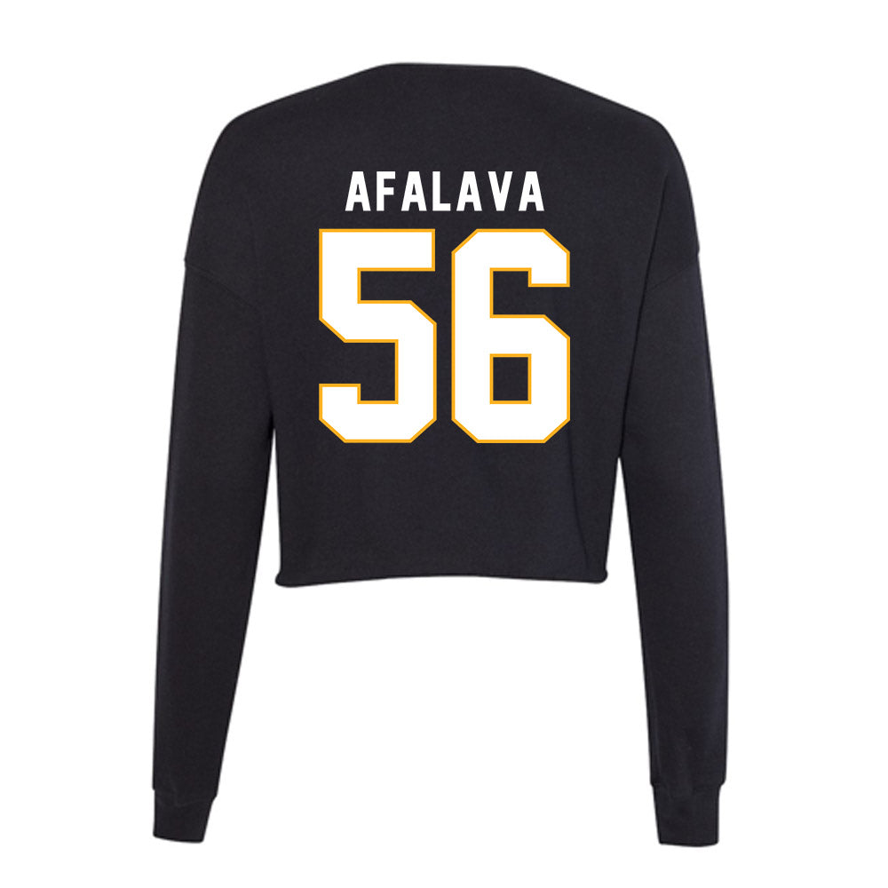 SJSU - NCAA Football : Simeon Afalava - Women's Cropped Crew Fleece-1