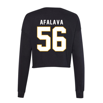 SJSU - NCAA Football : Simeon Afalava - Women's Cropped Crew Fleece-1