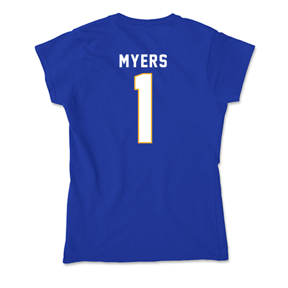 SJSU - NCAA Men's Basketball : Adrian Myers - Soft Style Women’s T-Shirt-1