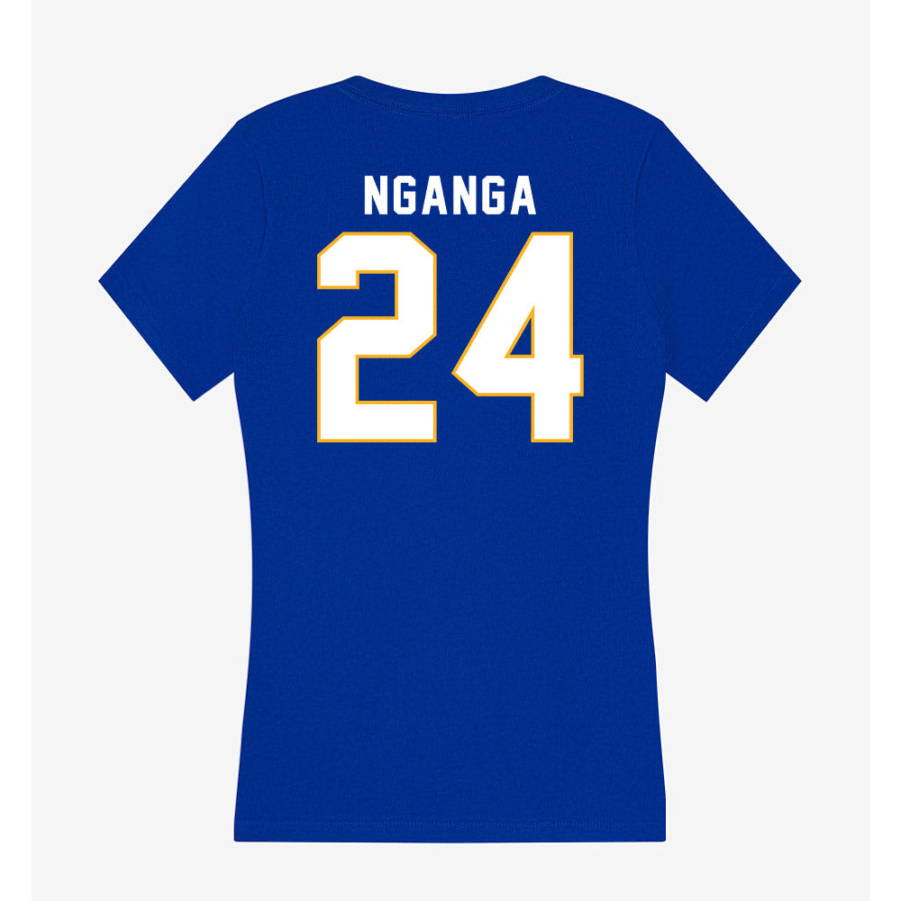SJSU - NCAA Men's Basketball : Sadraque Nganga - Women's V-Neck T-Shirt-1