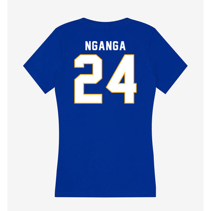 SJSU - NCAA Men's Basketball : Sadraque Nganga - Women's V-Neck T-Shirt-1