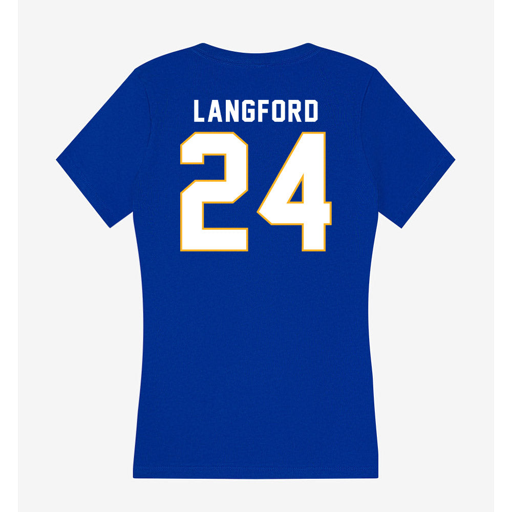 SJSU - NCAA Men's Basketball : Douglas Langford - Women's V-Neck T-Shirt-1