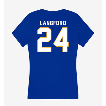 SJSU - NCAA Men's Basketball : Douglas Langford - Women's V-Neck T-Shirt-1