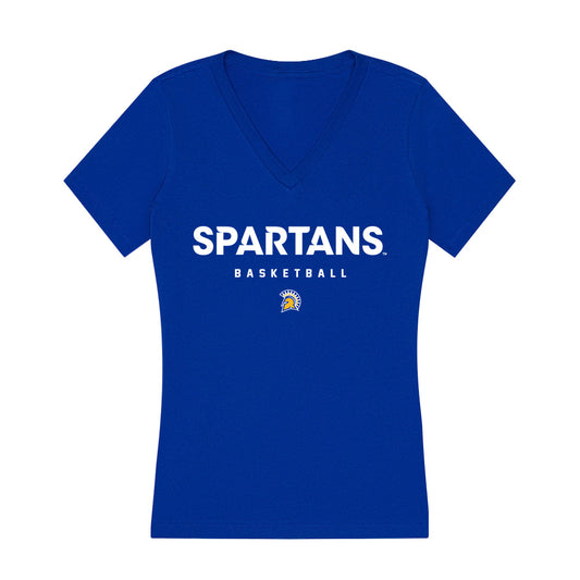 SJSU - NCAA Men's Basketball : Japhet Moupadele - Women's V-Neck T-Shirt-0
