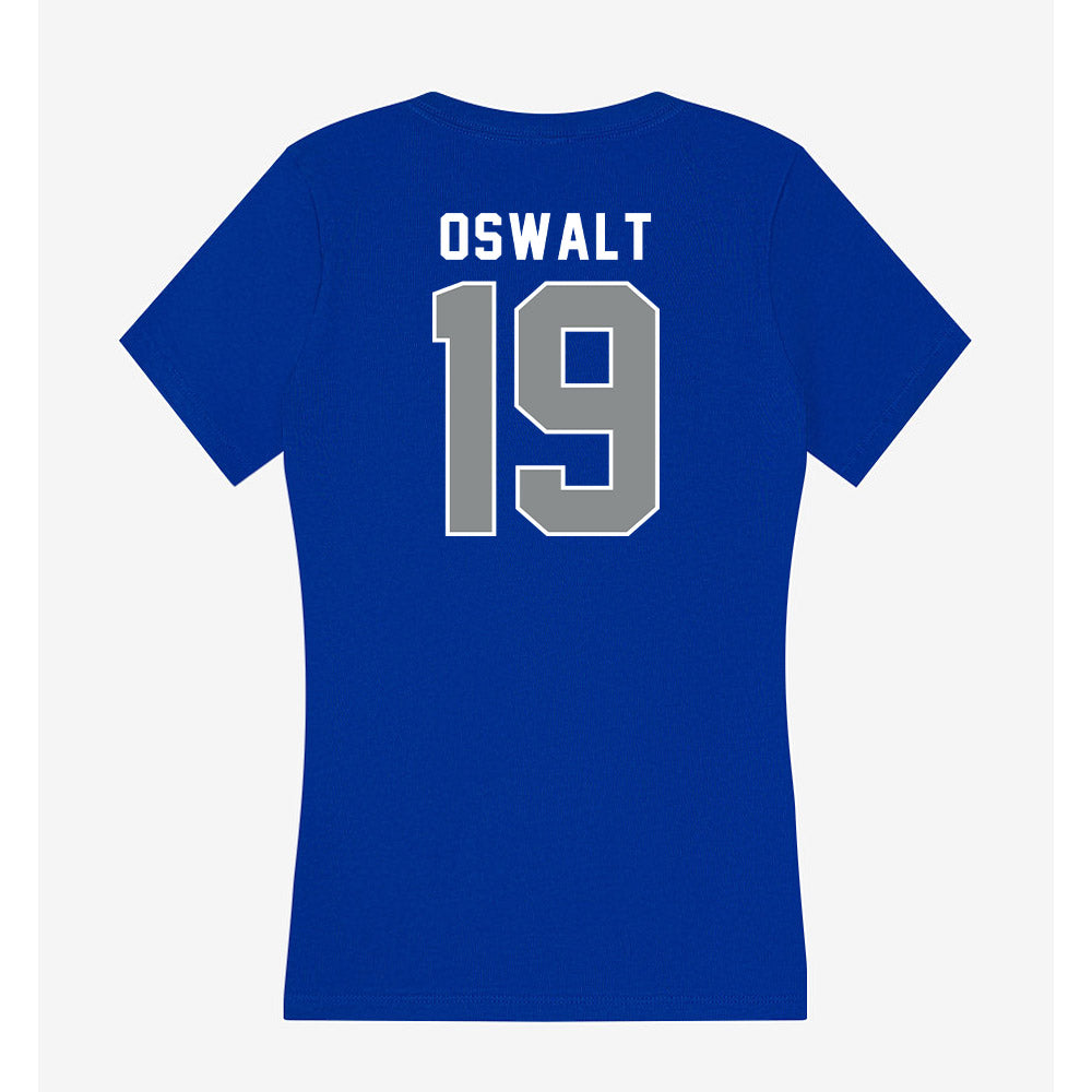 Memphis - NCAA Baseball : Davis Oswalt - Women's V-Neck T-Shirt-1