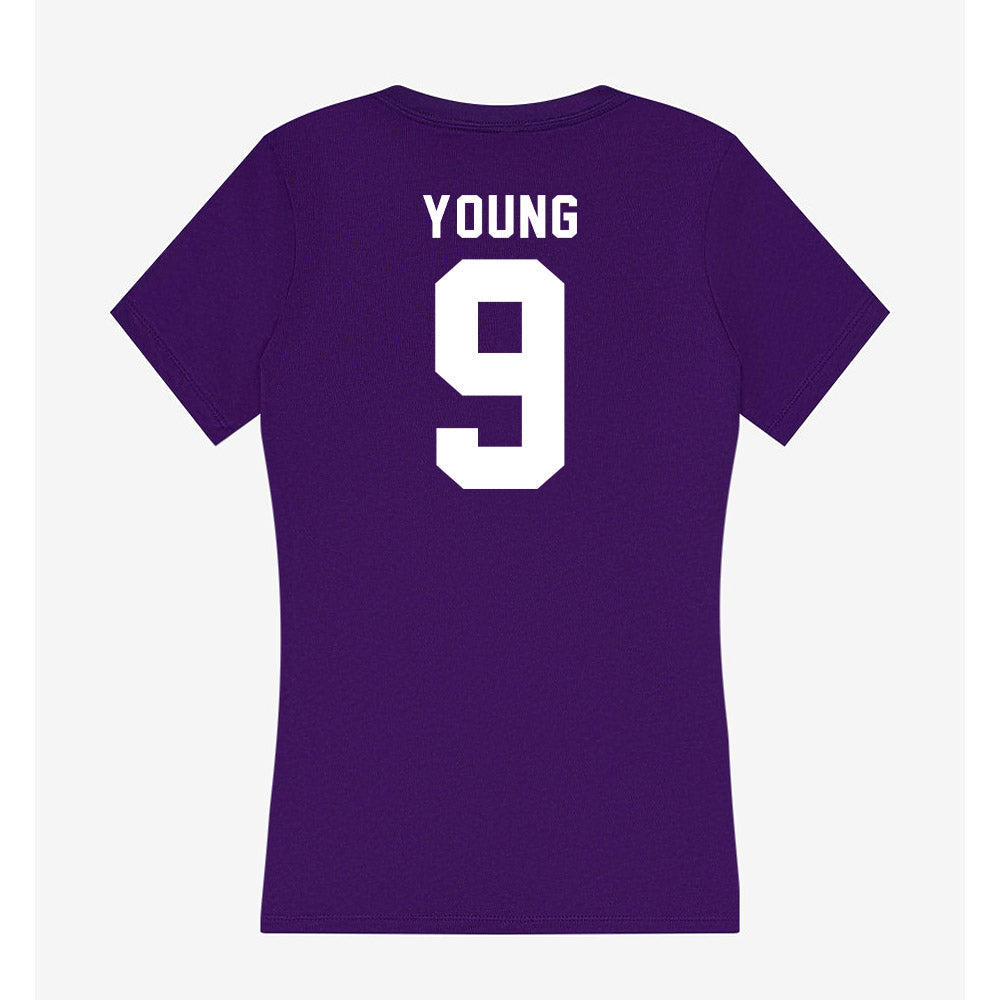 Tarleton State - NCAA Football : Tiar Young - Women's V-Neck T-Shirt-1