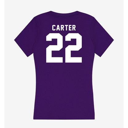 Tarleton State - NCAA Women's Volleyball : morgan carter - Women's V-Neck T-Shirt-1