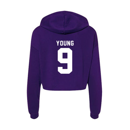 Tarleton State - NCAA Football : Tiar Young - Women's Crop Fleece Hoodie-1