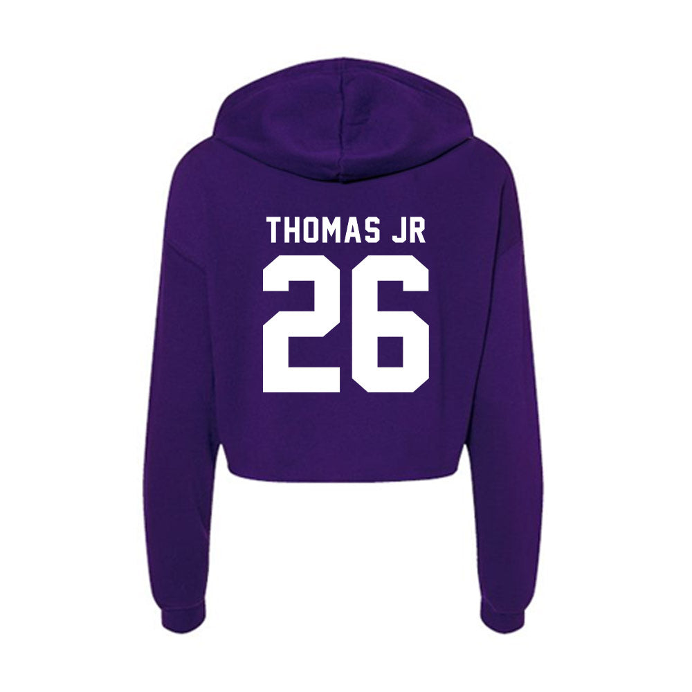 Tarleton State - NCAA Football : Andre Thomas Jr - Women's Crop Fleece Hoodie-1