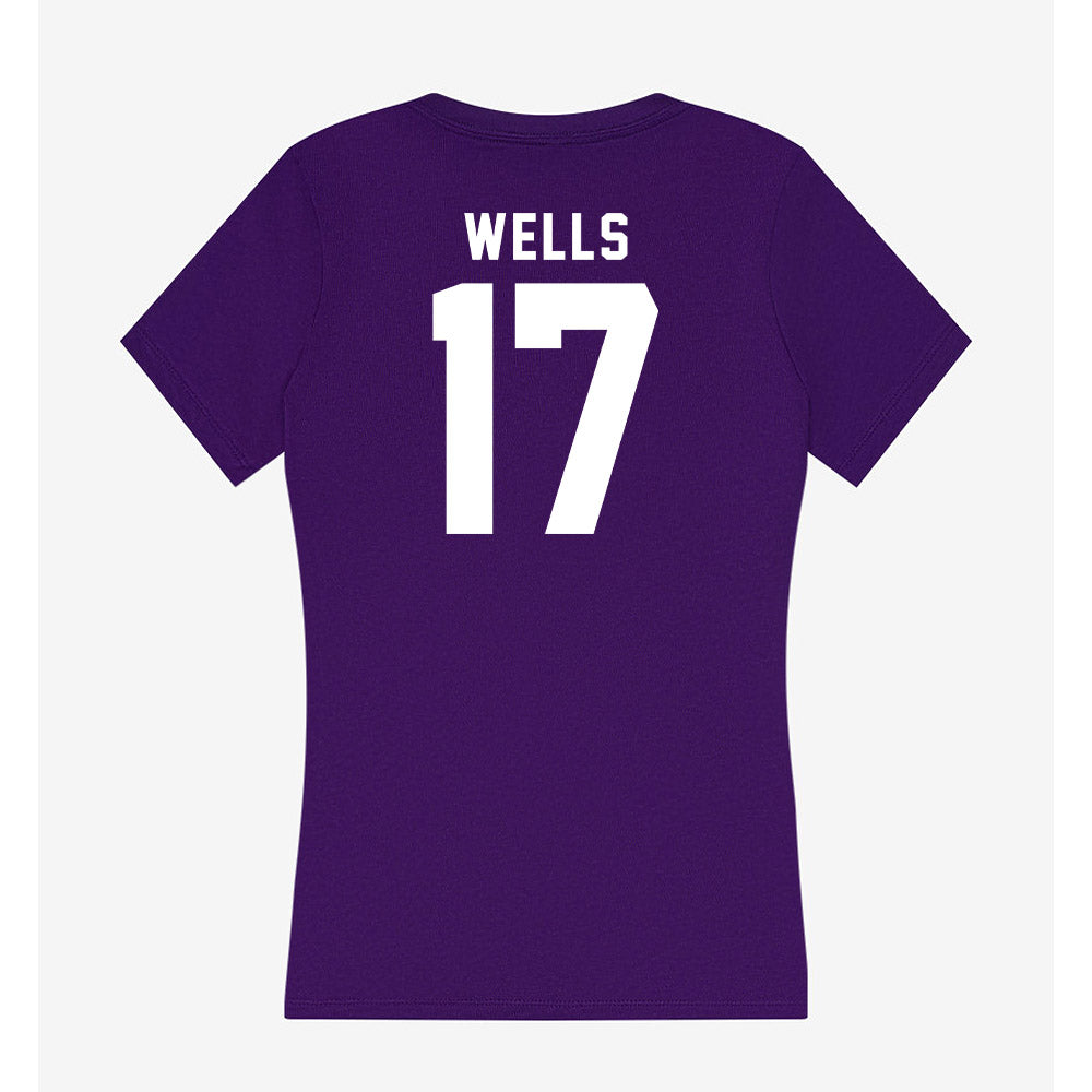 Tarleton State - NCAA Football : CJ Wells - Women's V-Neck T-Shirt-1