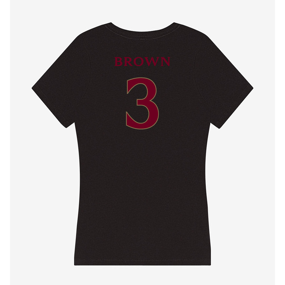 Elon - NCAA Football : Kahmari Brown - Women's V-Neck T-Shirt-1