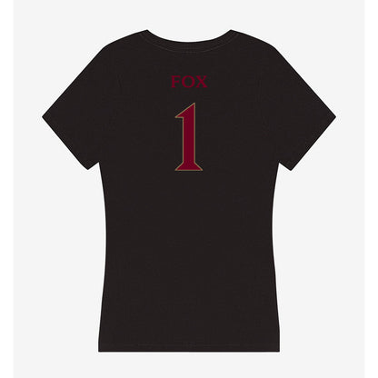 Elon - NCAA Women's Basketball : Ashanti Fox - Women's V-Neck T-Shirt-1