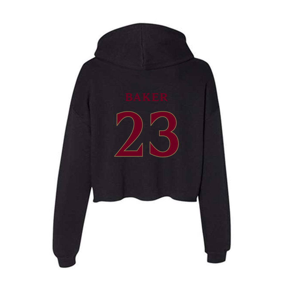 Elon - NCAA Football : Rushawn Baker - Women's Crop Fleece Hoodie-1