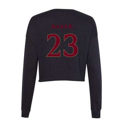 Elon - NCAA Football : Rushawn Baker - Women's Cropped Crew Fleece-1