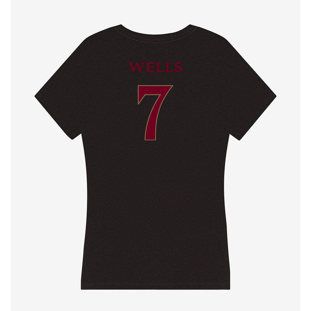 Elon - NCAA Softball : Meredith Wells - Women's V-Neck T-Shirt-1