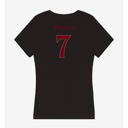 Elon - NCAA Softball : Meredith Wells - Women's V-Neck T-Shirt-1