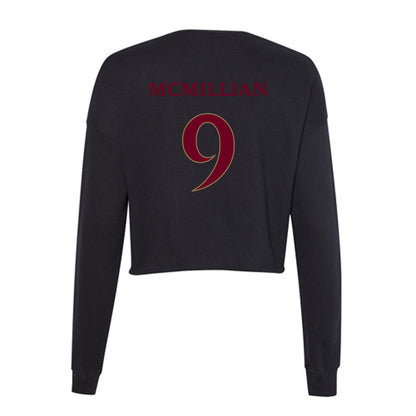 Elon - NCAA Football : Kenaz McMillian - Women's Cropped Crew Fleece-1