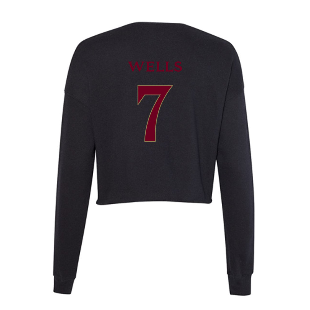 Elon - NCAA Softball : Meredith Wells - Women's Cropped Crew Fleece-1