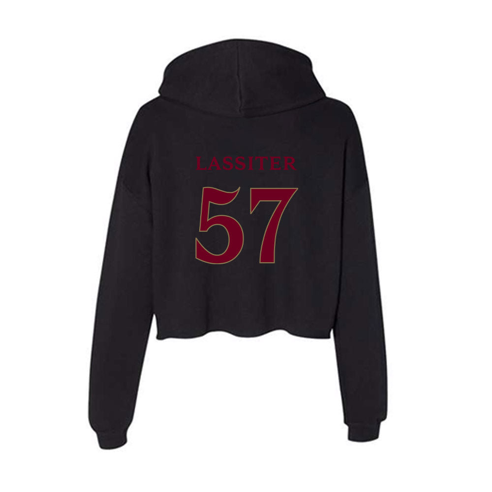 Elon - NCAA Football : Demari Lassiter - Women's Crop Fleece Hoodie-1