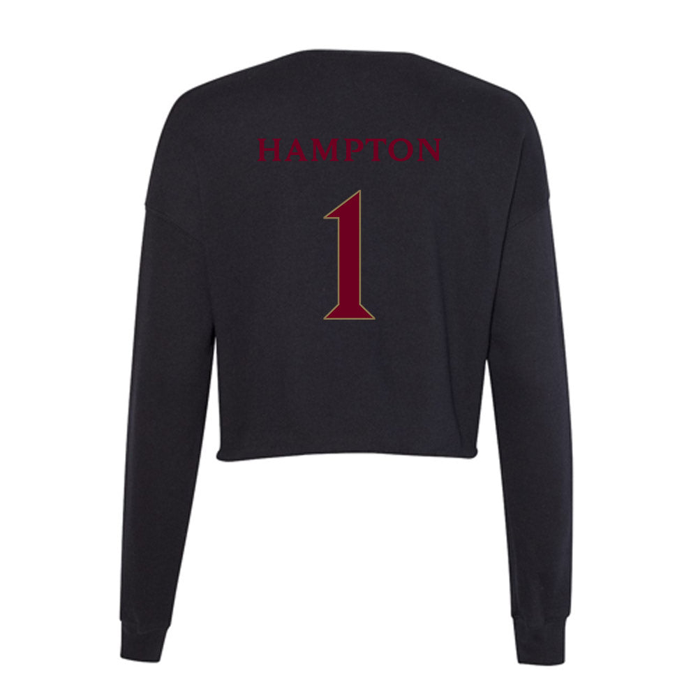 Elon - NCAA Football : Jalen Hampton - Women's Cropped Crew Fleece-1