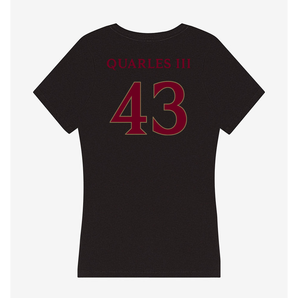 Elon - NCAA Football : Douglas Quarles III - Women's V-Neck T-Shirt-1