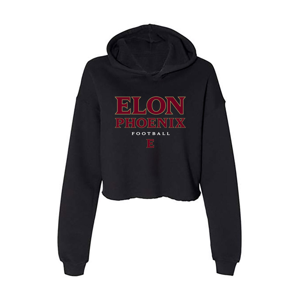 Elon - NCAA Football : Michael D'Angelo - Women's Crop Fleece Hoodie-0