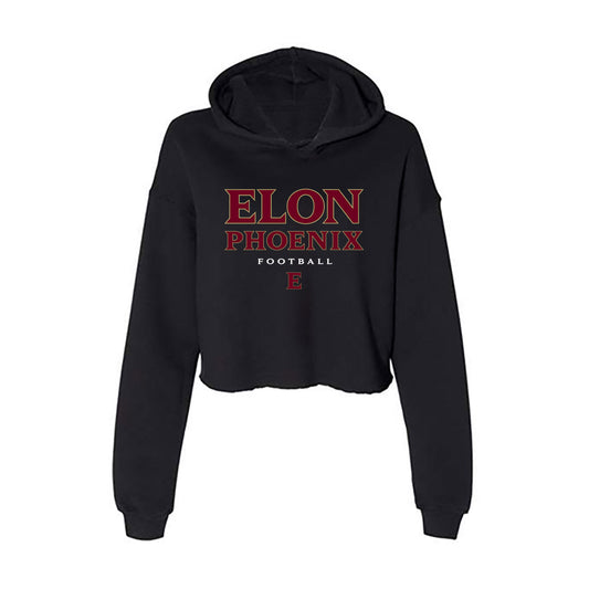 Elon - NCAA Football : Michael D'Angelo - Women's Crop Fleece Hoodie-0