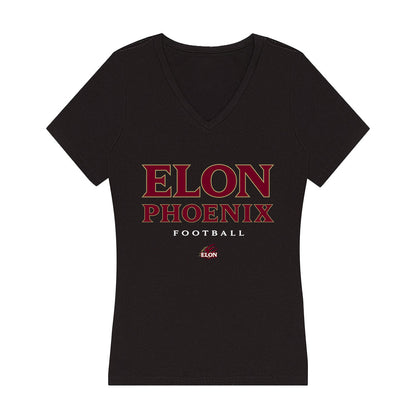 Elon - NCAA Football : TJ Thomas - Women's V-Neck T-Shirt-0