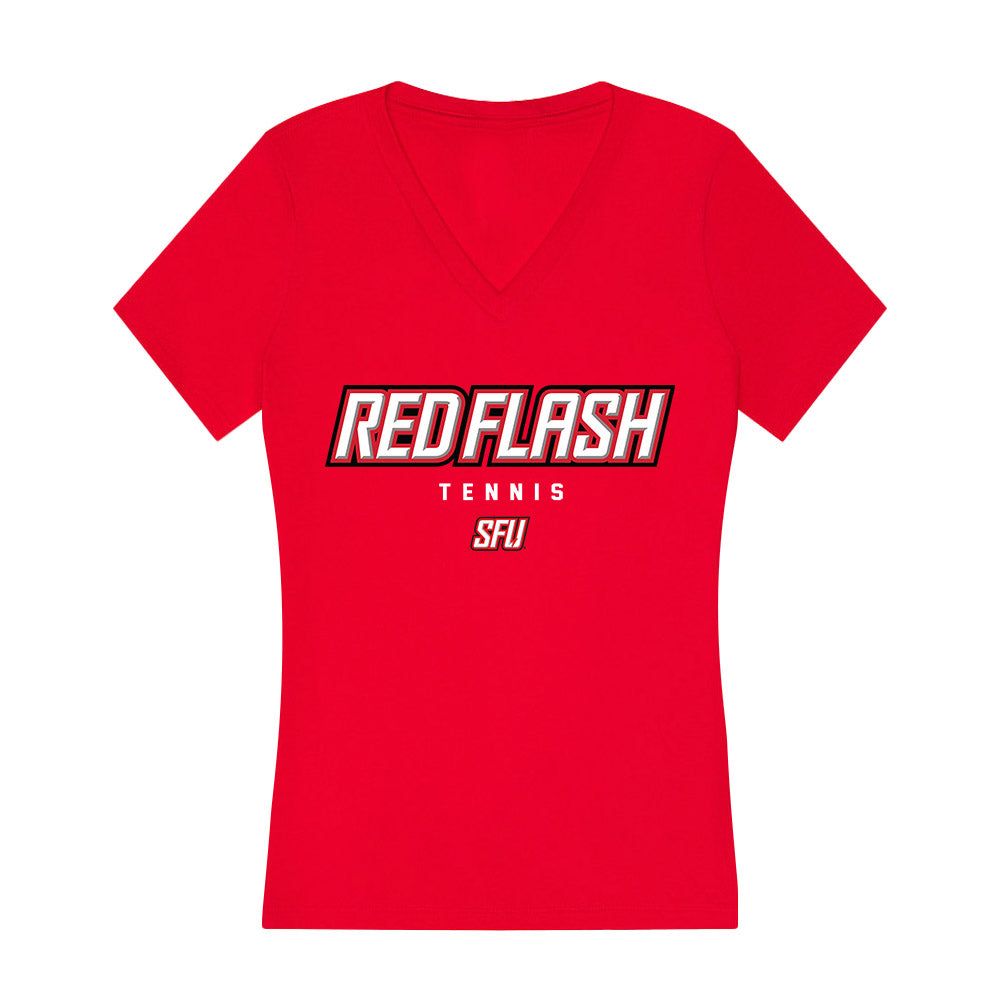 St. Francis - NCAA Men's Tennis : Jonah Ng - Women's V-Neck T-Shirt-0