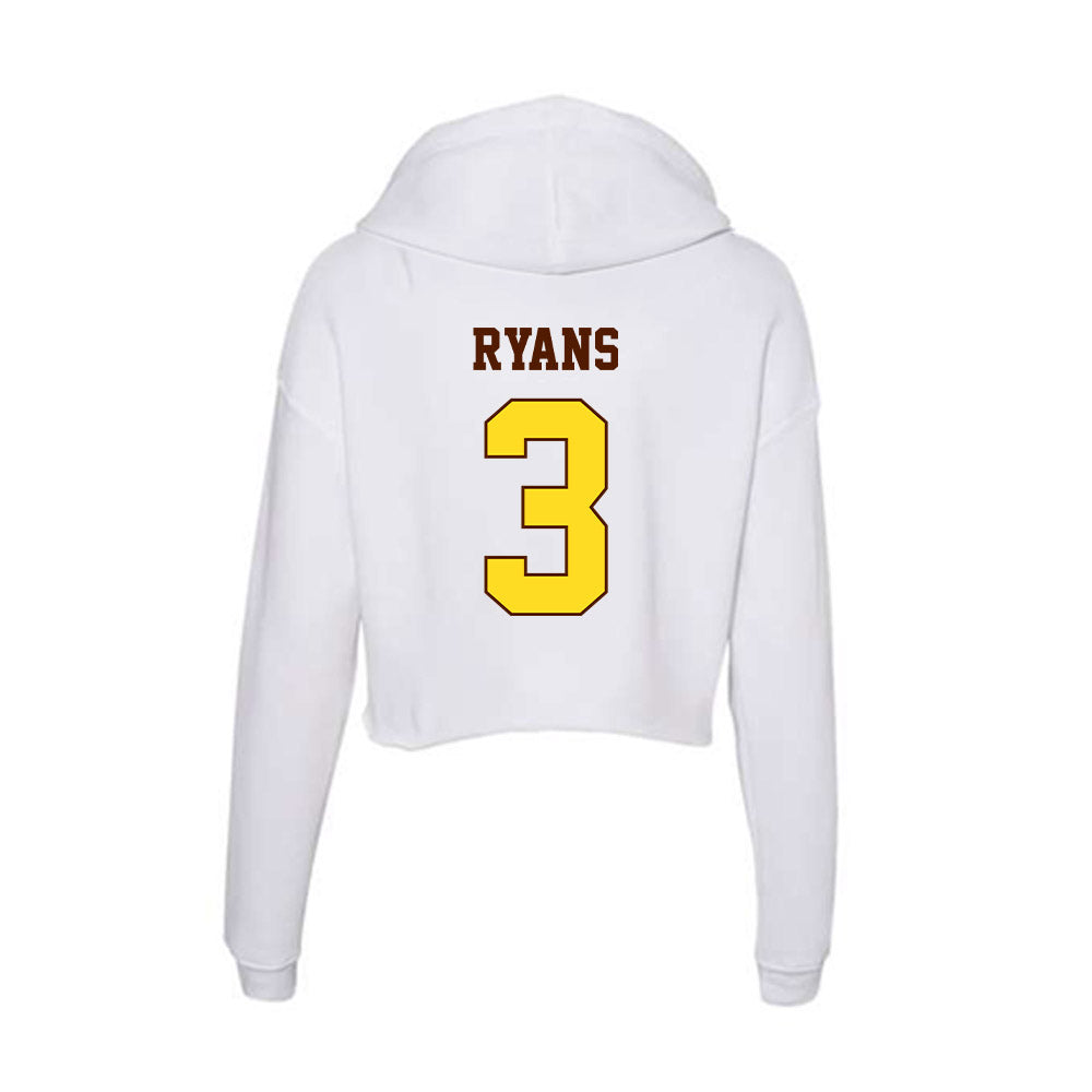 Western Michigan - NCAA Men's Basketball : EJ Ryans - Women's Crop Fleece Hoodie-1