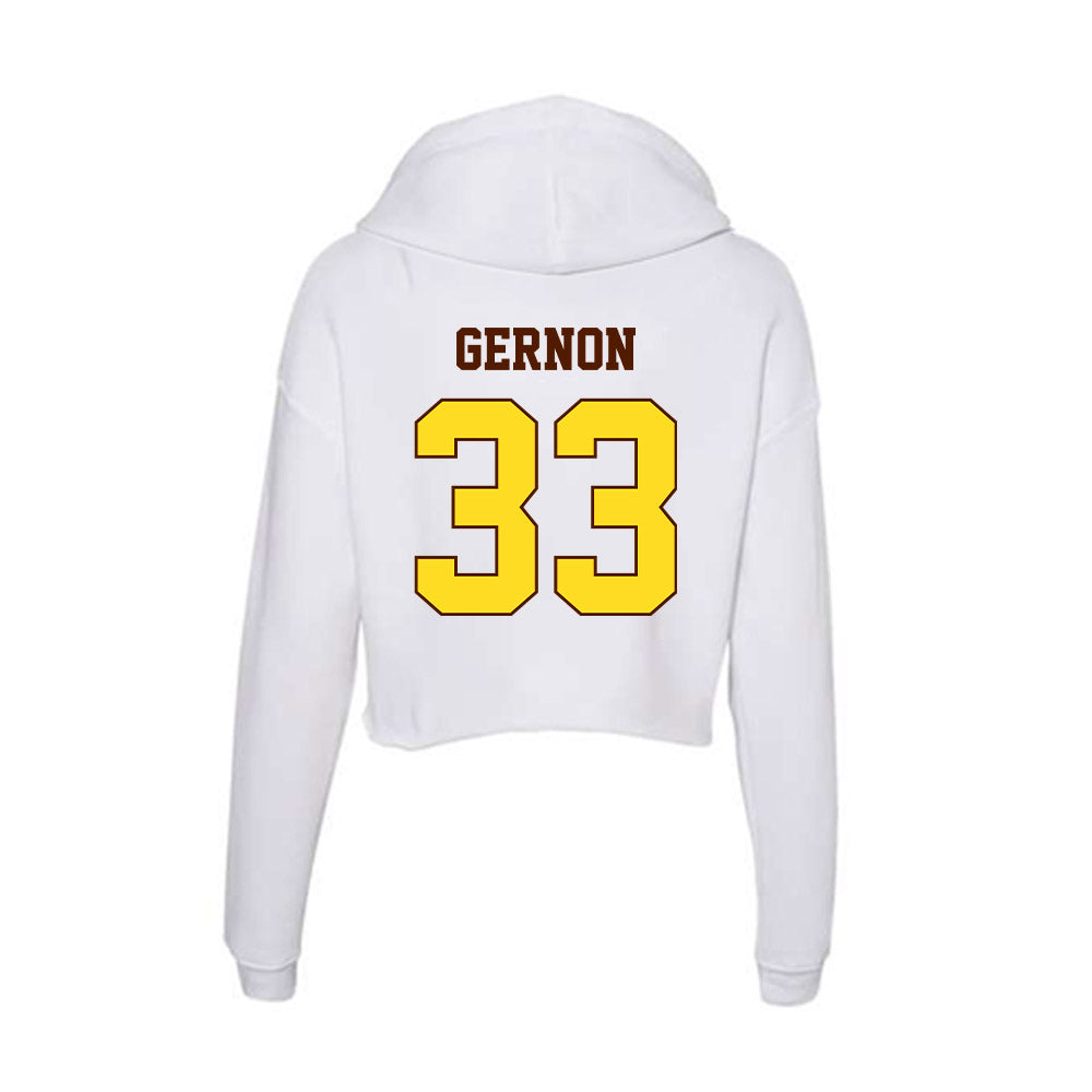 Western Michigan - NCAA Baseball : Jake Gernon - Women's Crop Fleece Hoodie-1