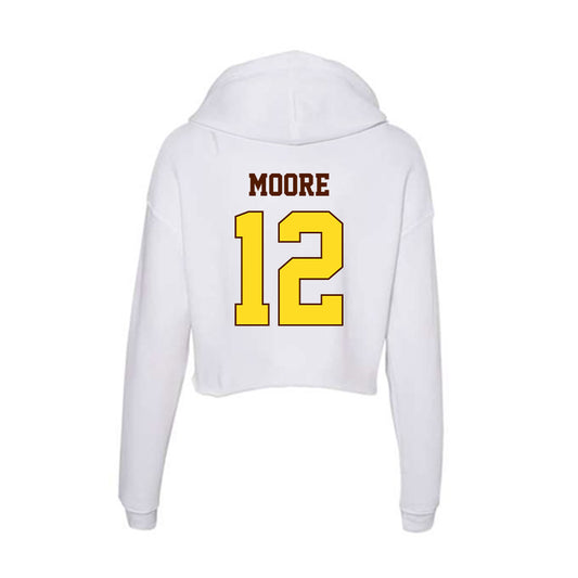 Western Michigan - NCAA Football : Dillon Moore - Women's Crop Fleece Hoodie-1