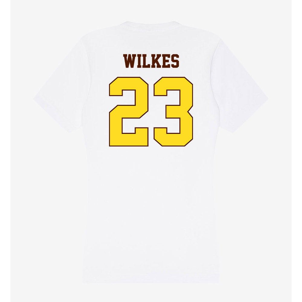 Western Michigan - NCAA Women's Basketball : Ariana Wilkes - Women's V-Neck T-Shirt-1