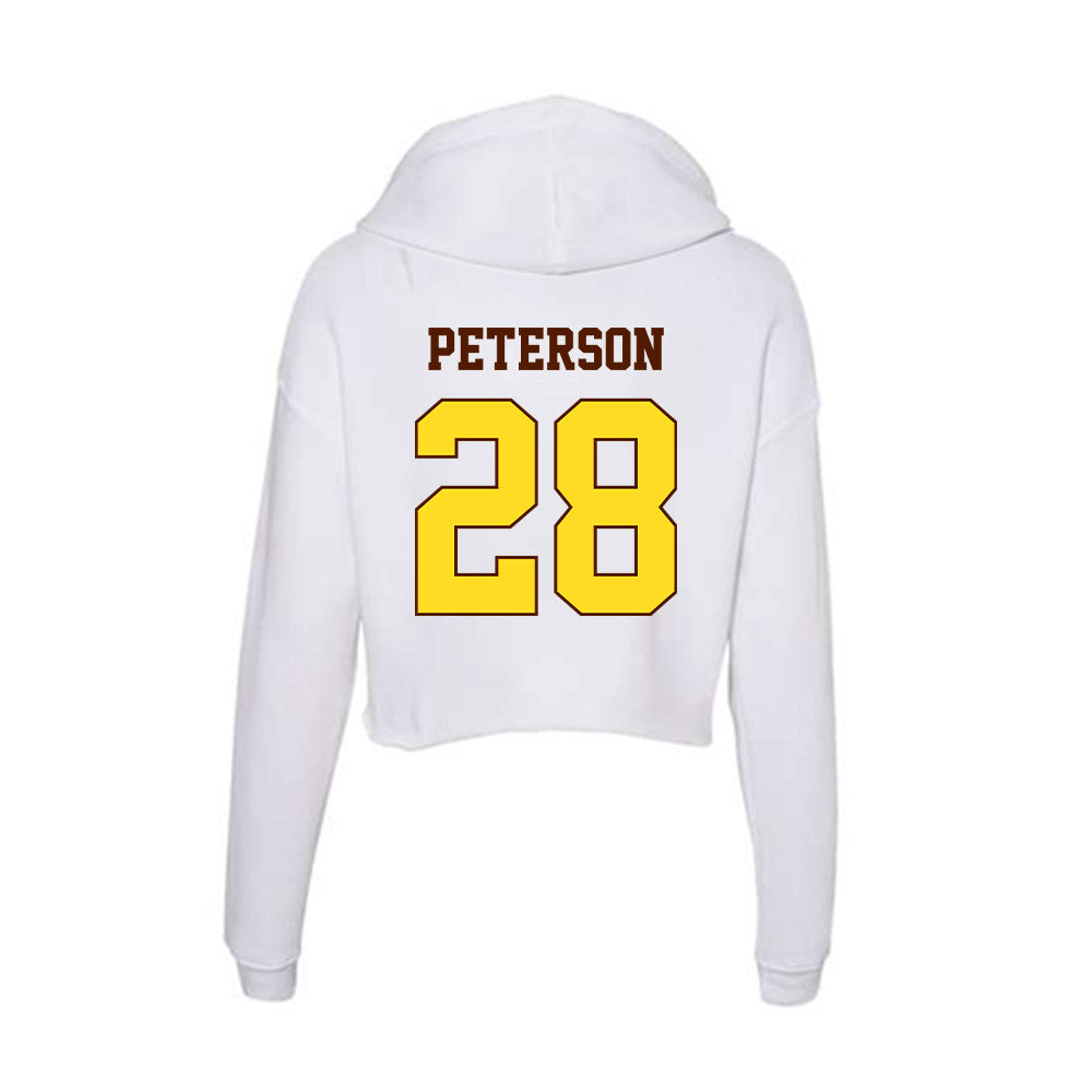 Western Michigan - NCAA Football : Will Peterson - Women's Crop Fleece Hoodie-1