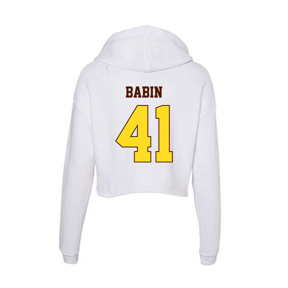 Western Michigan - NCAA Football : Maddux Babin - Women's Crop Fleece Hoodie-1