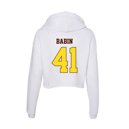 Western Michigan - NCAA Football : Maddux Babin - Women's Crop Fleece Hoodie-1