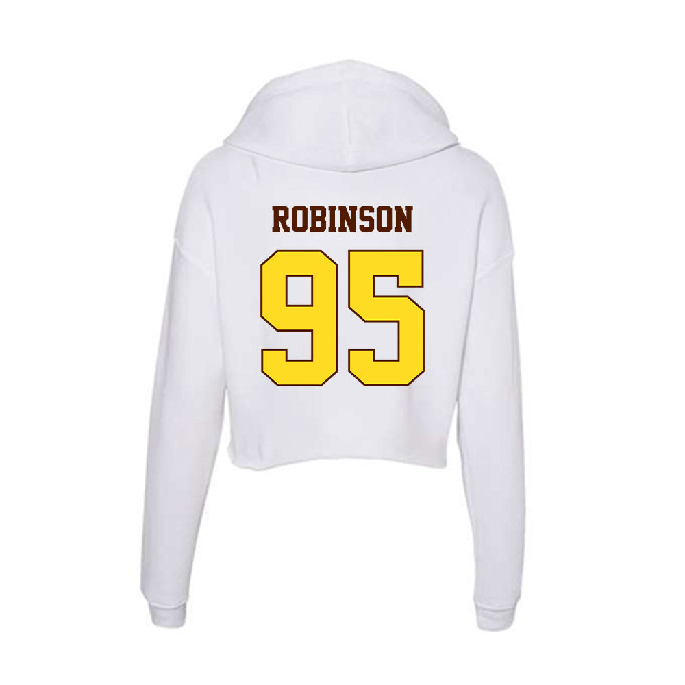 Western Michigan - NCAA Football : DeShawn Robinson - Women's Crop Fleece Hoodie-1