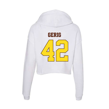 Western Michigan - NCAA Football : Will Gerig - Women's Crop Fleece Hoodie-1