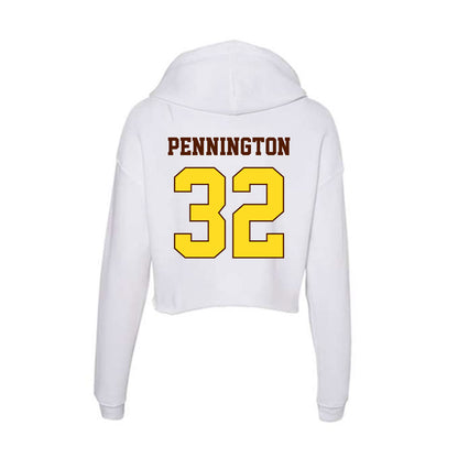Western Michigan - NCAA Football : Derek Pennington - Women's Crop Fleece Hoodie-1
