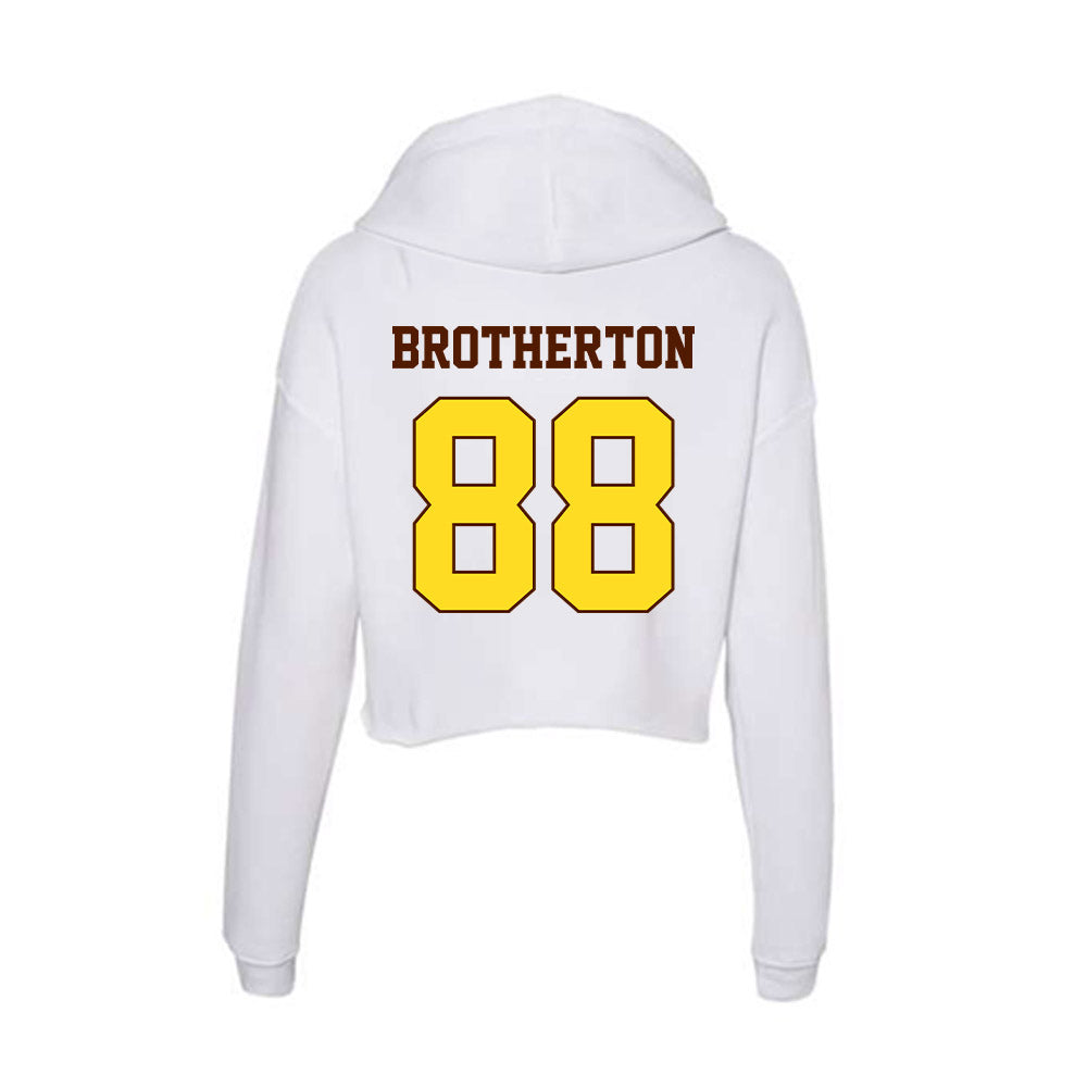 Western Michigan - NCAA Football : Ryan Brotherton - Women's Crop Fleece Hoodie-1