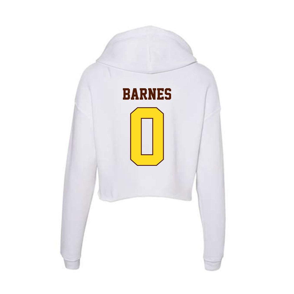 Western Michigan - NCAA Men's Basketball : Sharod Barnes - Women's Crop Fleece Hoodie-1
