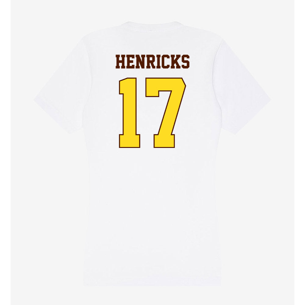 Western Michigan - NCAA Men's Ice Hockey : Ty Henricks - Women's V-Neck T-Shirt-1