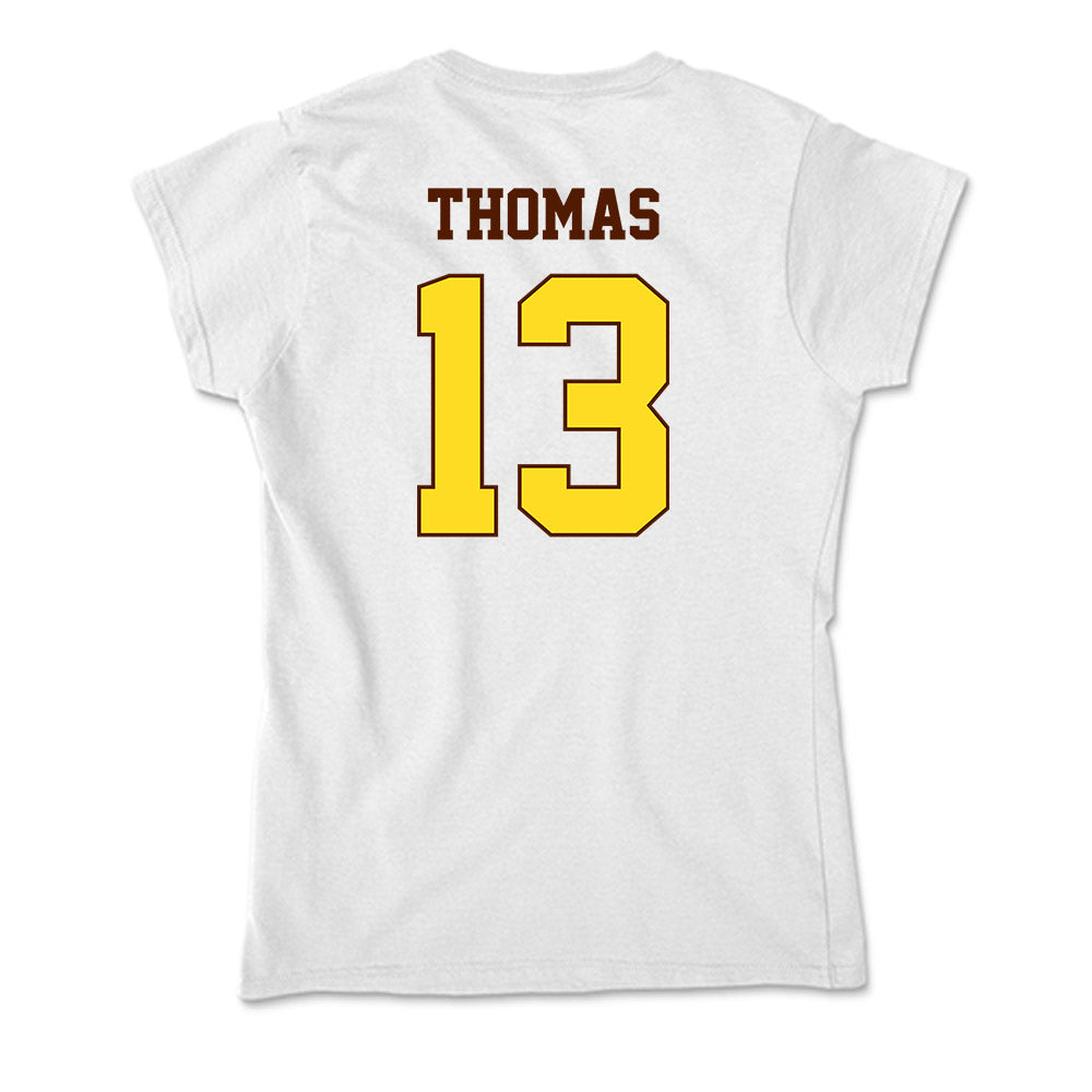 Western Michigan - NCAA Football : Jordon Thomas - Soft Style Women’s T-Shirt-1