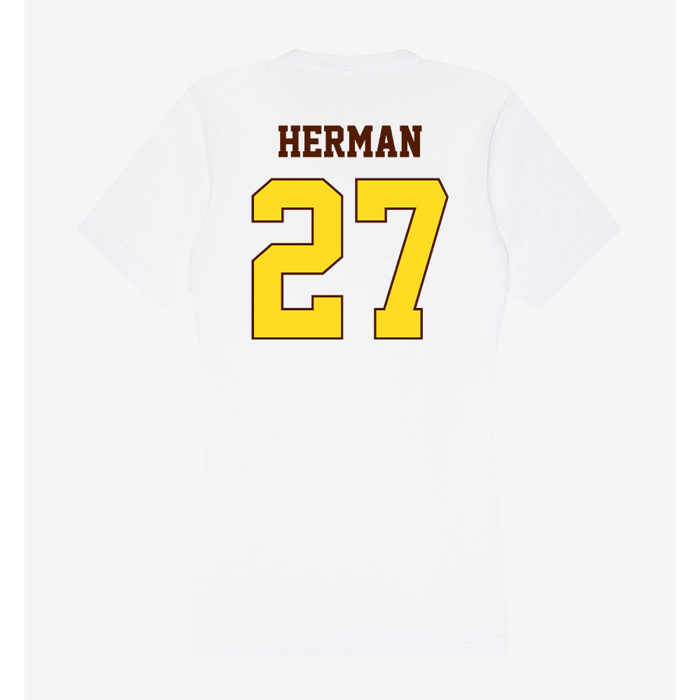 Western Michigan - NCAA Softball : Hannah Herman - Women's V-Neck T-Shirt-1