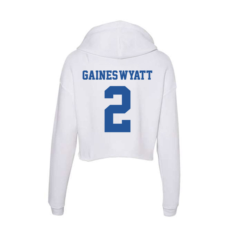 Hampton - NCAA Men's Basketball : Jalyke Gaines-Wyatt - Women's Crop Fleece Hoodie-1
