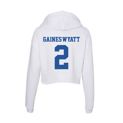 Hampton - NCAA Men's Basketball : Jalyke Gaines-Wyatt - Women's Crop Fleece Hoodie-1